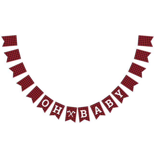 Bandeirinha Xadrez Oh Banner de Bunting do Chá de fraldas (Todos)