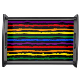 Bandeja Arcos Arco-íris Coloridos em Preto Personalizado