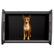 Black 4 Luxe serving tray, Classy Basenji Dog