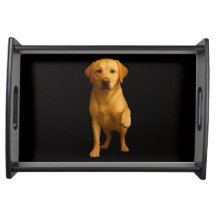 Black 4 Luxe serving tray, Tender Labrador