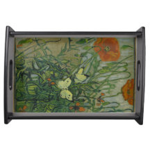 Borboletas e papoilas por Vincent van Gogh