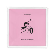 Drummer Silhouette Incrível de Arte Africana do Qu