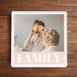 Bandeja De Acrílico Foto da família de amor rosa do Pastel moderno<br><div class="desc">Presente de Foto da Família Rosa Moderno Pastel</div>