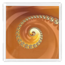 Fractal Espiral Gradiente Laranja Dourado abstrato