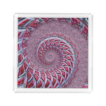 Fractal Espiral Vermelho abstrato