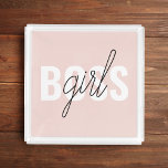 Bandeja De Acrílico Frase do Chefe de Garota Rosa do Pastel Moderno<br><div class="desc">Frase do Chefe de Garota Rosa do Pastel Moderno</div>
