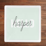 Bandeja De Acrílico Modern Pastel Mint Hello E Você Nome<br><div class="desc">Modern Pastel Mint Hello E Você Nome</div>