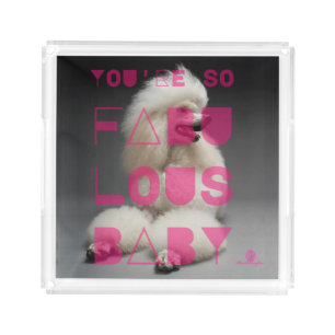 Bandeja De Acrílico Poodle - Você é tão fabuloso bebê -
