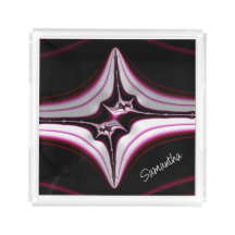Simetria Fractal Espinhosa Preta Abstrata