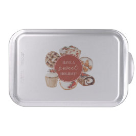 Bandeja De Bolo Tenham um doce Natal Aquarela