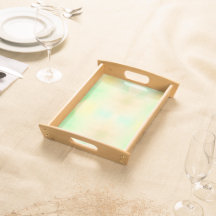 Bandeja de madeira com verde pastel