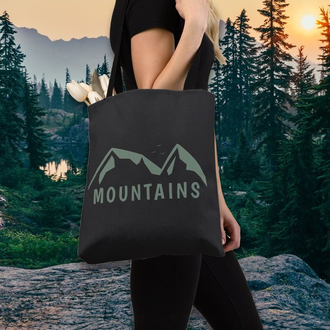 Bandeja de Tote Preta das Montanhas Verdes (Green Mountains Black Tote Bag)