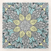 Bandeja de Vidro Aqua Kaleidoscope