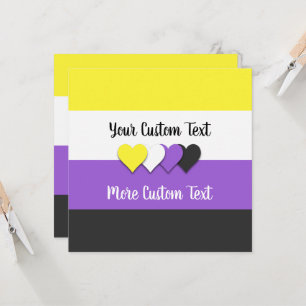 Bandeja do orgulho não binário com placas planas d