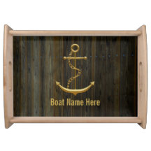 Elegante Ouro Anchor Rustic Dock Wood Modern
