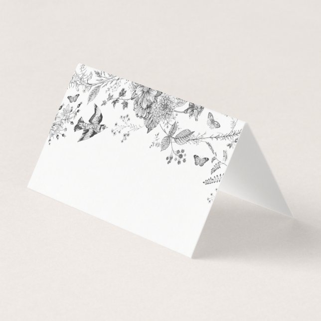 Bandeja Floral de Jouy Black Toile Mesa (Frente)