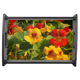 Bandeja Flores cor de laranja amarelas, pretas, sua própri