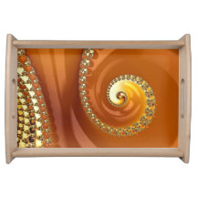 Fractal Espiral Gradiente Laranja Dourado abstrato
