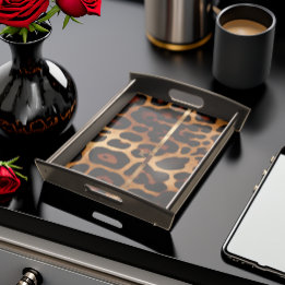 Bandeja Impressão Leopardo Monograma na moda