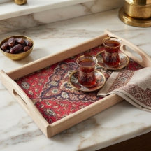 Intricately Woven Persian Rug Red Floral