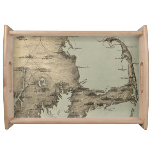 Bandeja Mapa do vintage de Cape Cod (1885)