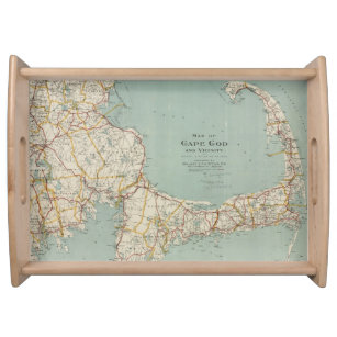 Bandeja Mapa do vintage de Cape Cod (1917)