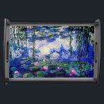 Bandeja Monet-Água-Lírios de Claude<br><div class="desc">Obra-prima das belas artes por Claude Monet (1840 - 1926) que caracteriza seus Água-Lírios populares da pintura de paisagem baseados em intensidades do azul,  do verde e do roxo. Faz uma bandeja pequena atrativa do serviço para fãs de Claude Monet.</div>