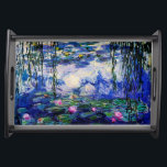 Bandeja Monet-Água-Lírios de Claude<br><div class="desc">Obra-prima das belas artes por Claude Monet (1840 - 1926) que caracteriza seus Água-Lírios populares da pintura de paisagem baseados em intensidades do azul, do verde e do roxo. Faz uma bandeja pequena atrativa do serviço para fãs de Claude Monet.</div>
