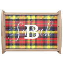Nome do Monograma Verificado de Tartan Amarelo e V