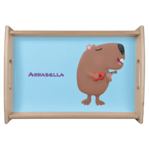 Jogo americano infantil Capivara, jogo americano à prova d'água de desenho  animado para mesa de jantar, mouse fofo capivara placemat, animais roedores  azuis resistentes ao calor, presente para amantes de capivara, presente