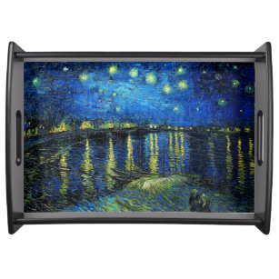 Bandeja Starry Night Over the Rhone por Vincent Van Gogh