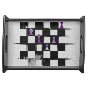 Bandeja Tabuleiro de xadrez e composição Amethyst das