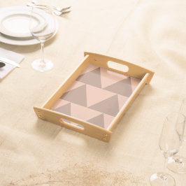 Bandeja Triângulos Grandes Geométricos Mocha Mousse Rosa D