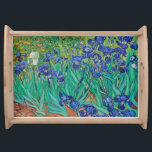 Bandeja Van Gogh Irises. impressionismo floral azul<br><div class="desc">Van Gogh "Irises" servindo a bandeja. Arte do impressionismo floral azul.</div>