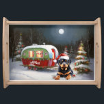 Bandeja Winter Rottweiler Caravan Christmas Adventure<br><div class="desc">Adotar a magia de uma noite de inverno nevada enquanto uma caravana desliza graciosamente através da paisagem iluminada pela lua. A beleza serena da neve escutadora e o brilho encantador da lua criam uma cena cativante,  prometendo uma aventura inesquecível de Natal cheia de calor,  alegria e memórias queridas.</div>