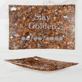 Bandejas Aniversário do Vidro de Bronze do Ouro Elegante