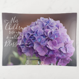 Bandejas Elegante Hydrangea Christian Dia de as mães Verso