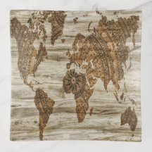 Mapa marrom do mundo impresso