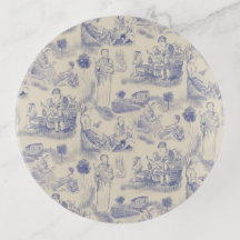 Maternidade Moderna Toile de Jouy em Periwinkle