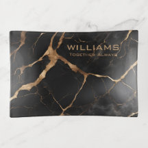 Pedra Marble Preta e Dourada Personalizada