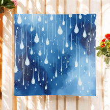 Tabuleiro de traços de chuva branco azul do padrão