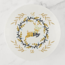 Veado de Natal com Coroa Amarela Creme