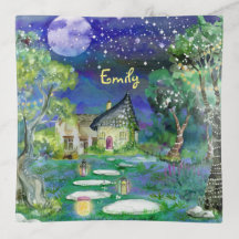 Watercolor Fantasy Woods Fairy Light Magic Cotage