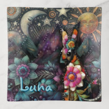 Whimsical Southwest Coyote Animal Personalizado