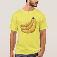 Bando de Bananas Camiseta Amarela de Fruta de Bana