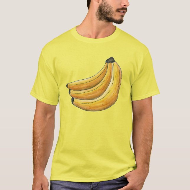 Bando de Bananas Camiseta Amarela de Fruta de Bana (Frente)