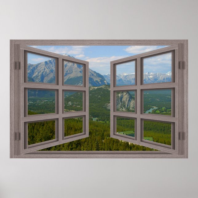 Banff Canada 6 Pane Open Window Poster (Frente)