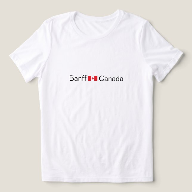 Banff, Canadá com bandeira canadense T-Shirt (Design frontal)