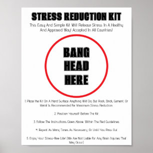 "Bang Head Here" Poster engraçado