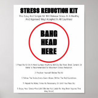 "Bang Head Here" Poster engraçado